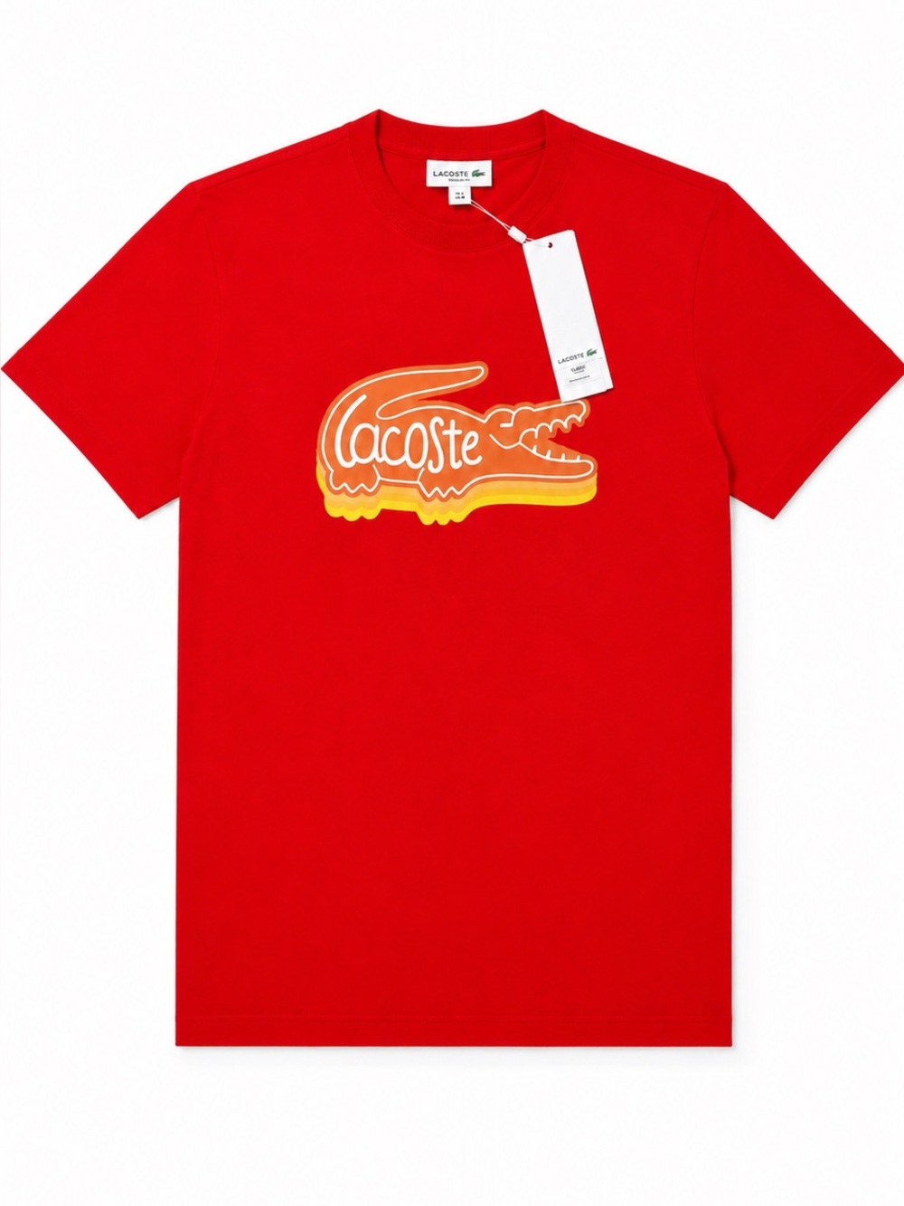 Lacoste Red Graphic Crocodile Logo T-Shirt NWT Men’s Size S